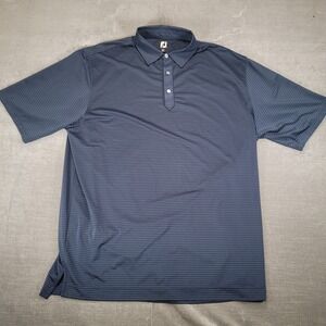 FootJoy Mens XXL Blue Striped Short Sleeve Performance Golf Polo‎ Shirt FJ